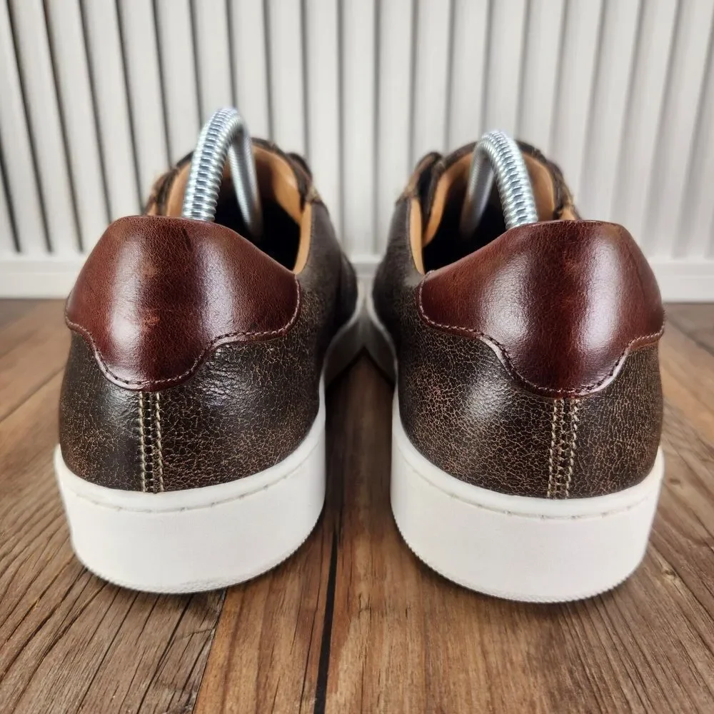 Flag LTD Nappa Glove Men Sz 9.5M Brown Leather Preppy Hipster Low Sneakers Shoes